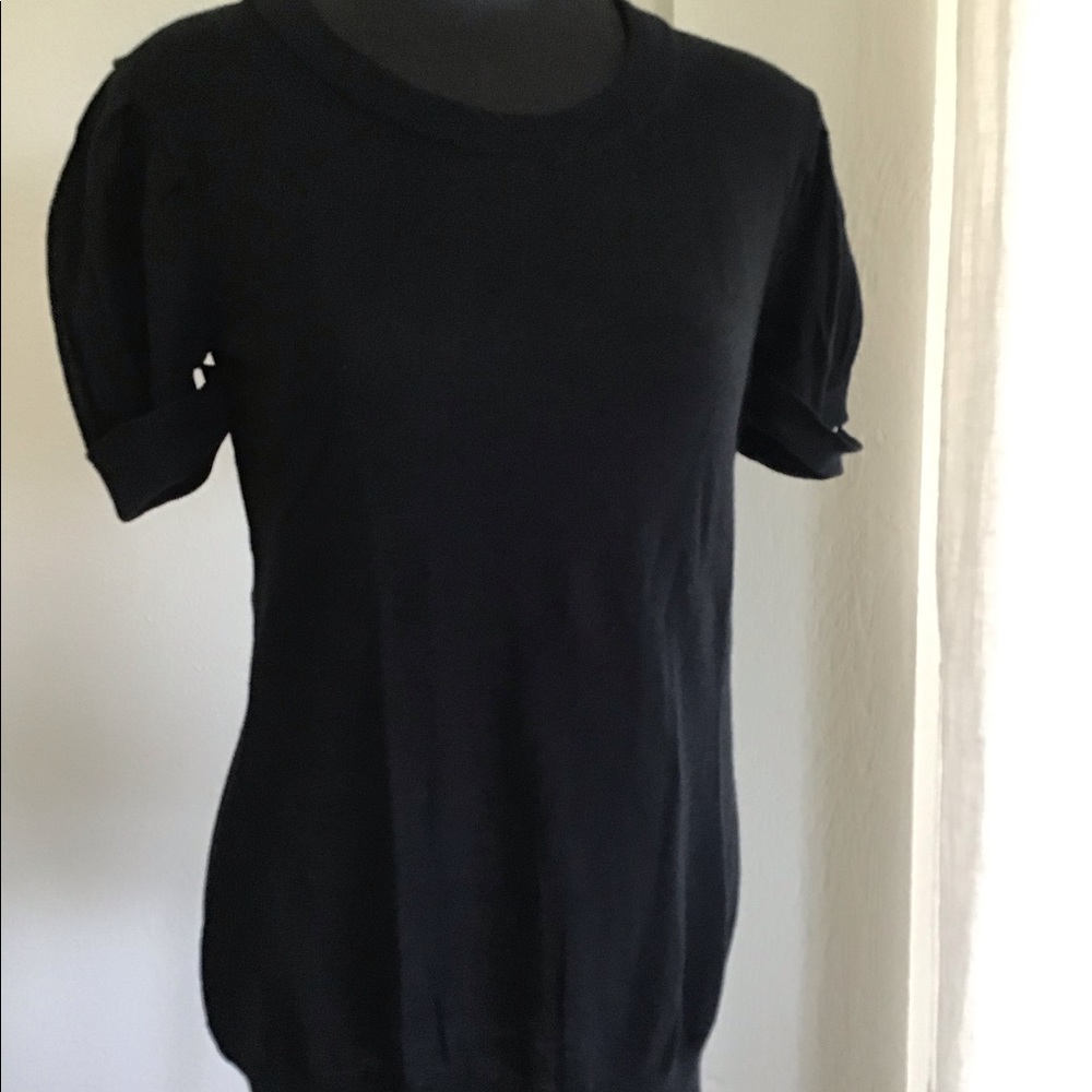 Banana republic black puff sleeve sweater top - Picture 1 of 5